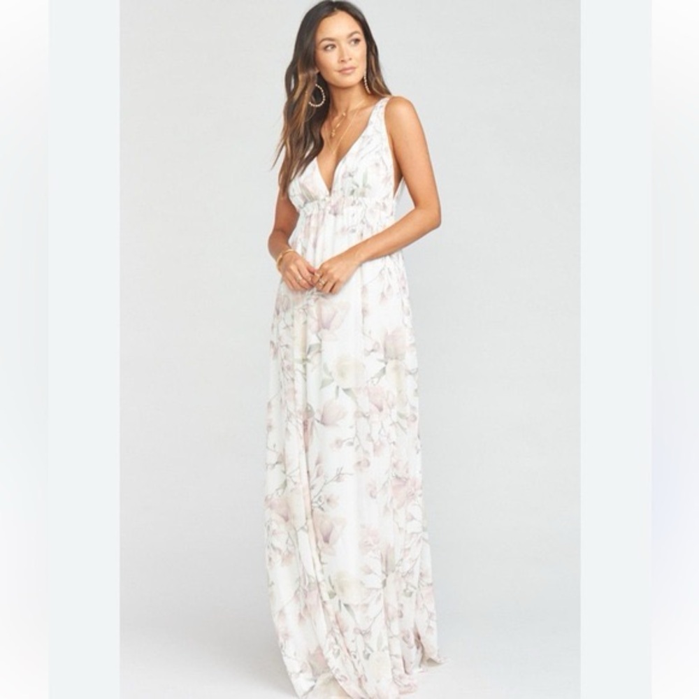 Show Me Your MuMu White Floral Maxi Dress